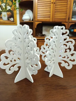 Albero della vita decorativo in legno bianco