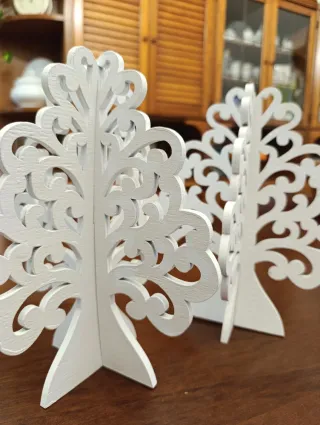 Albero della vita decorativo in legno bianco
