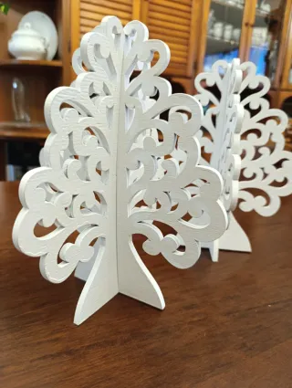 Albero della vita decorativo in legno bianco