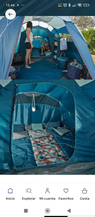 Kit de acampada: tienda, cocinas, suelo y ventilad