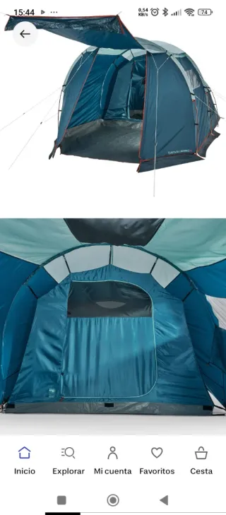 Kit de acampada: tienda, cocinas, suelo y ventilad