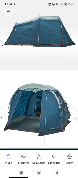 Kit de acampada: tienda, cocinas, suelo y ventilad