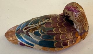 Anatra in vimini vintage da appendere