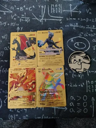 Cartas Pokémon Oro Metálico V VMAX GX  más moneda.