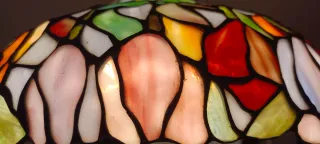 Lámpara Tiffany Cristal y Meta. Diámetro 40cm.l