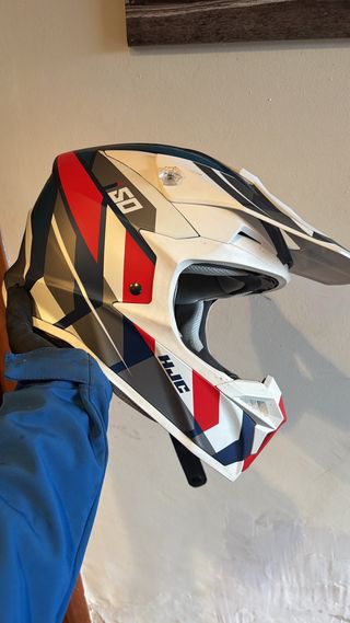 Casco HJC Motocross Rojo Blanco