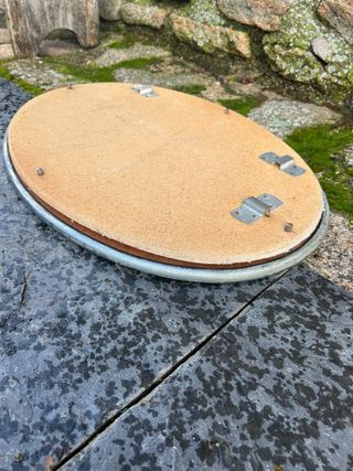 Espejo Ovalado Plata Metal.