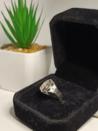 Anillo Plata Ley Virgen Calado