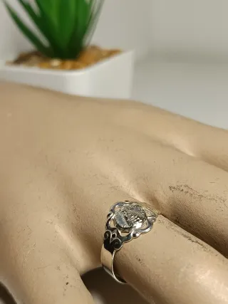Anillo Plata Ley Virgen Calado