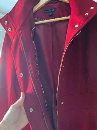 Abrigo de lana burdeos