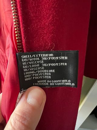 Abrigo de lana burdeos