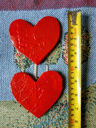 Posavasos Corazones Rojos Hechos a Mano