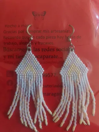 Pendientes tejidos artesanales Miyuki