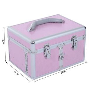 Maletín maquillaje rosa y plata