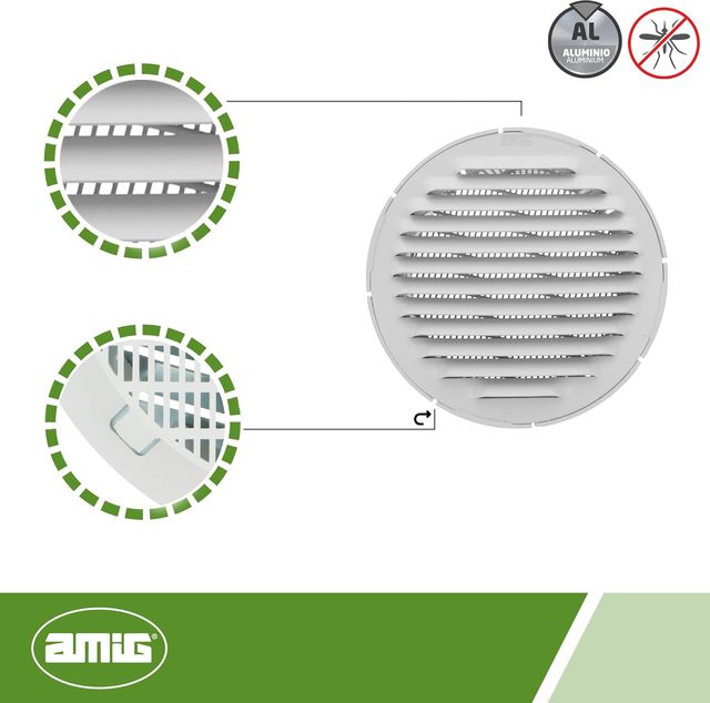 Amig Rejilla Redonda Aluminio Mosquitera