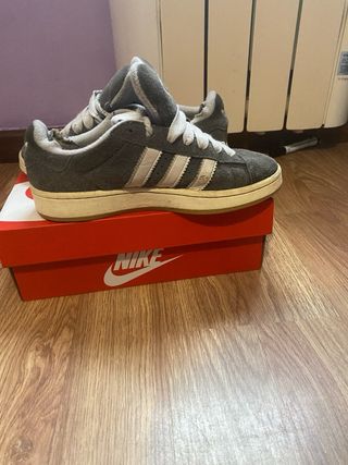 Tenis Adidas Campus Gris/Blanco