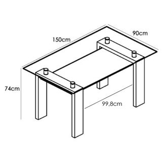 Mesa de cristal MUEBLES AIKO