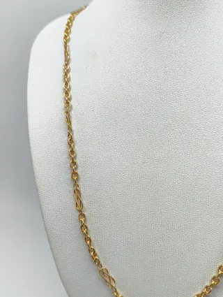 Cadena eslabones combinados oro 18kt de 70cm