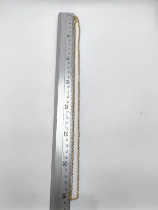 Cadena eslabones combinados oro 18kt de 70cm