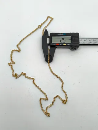 Cadena eslabones combinados oro 18kt de 70cm