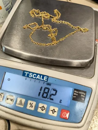 Cadena eslabones combinados oro 18kt de 70cm