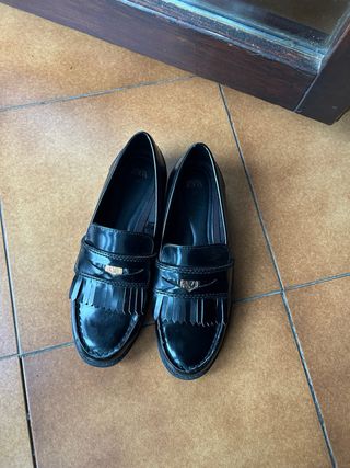 Mocassini Zara neri con frange
