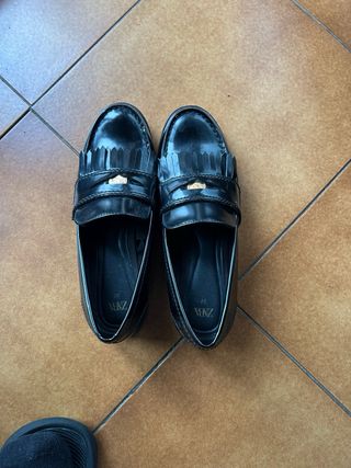 Mocassini Zara neri con frange