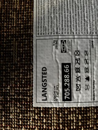 Alfombra 170x240 cm pelo corto