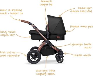 Cochecito Ickle Buba Bronce y Negro