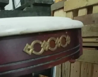 Mesita mármol vintage madera