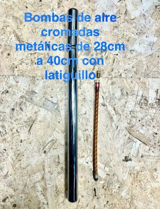 Bomba aire cromada 28-40cm con latiguillo