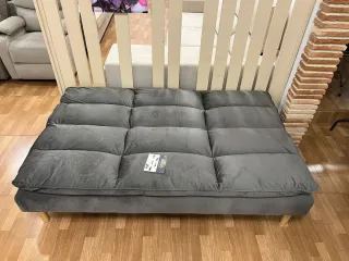 Sofá Cama Terciopelo Gris
