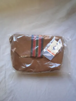 Bolso de mano El Ganzo piel marrón con rayas