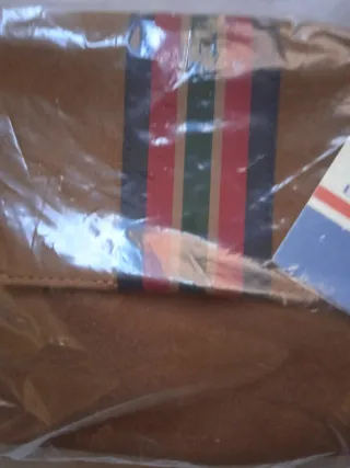 Bolso de mano El Ganzo piel marrón con rayas