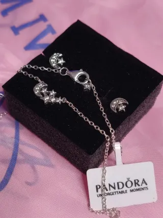 Conjunto Pandora Collar y Pendientes Luna
