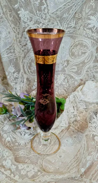 Jarrón Violetero Cristal Murano Vintage