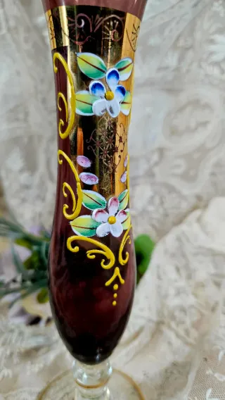 Jarrón Violetero Cristal Murano Vintage