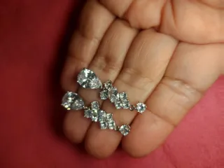 Pendientes fiesta brillantes  color plata