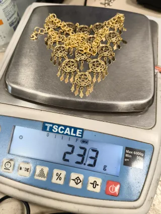 Gargantilla Oro 18kt colgantes y chapas centrales