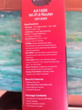 Router Nuevo Wi-Fi 6 Mercusys AX1500 MR1500X