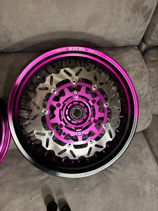 Kit Llantas Supermotard Morado/negro