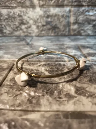 Bracciale con pietre bianche e oro