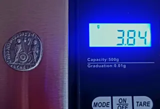 Moneda Denario Augusto Plata Antigua