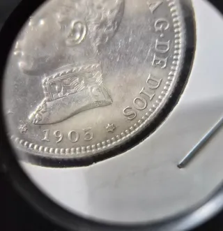 Moneda 2 Pesetas Alfonso XIII 1905 Plata