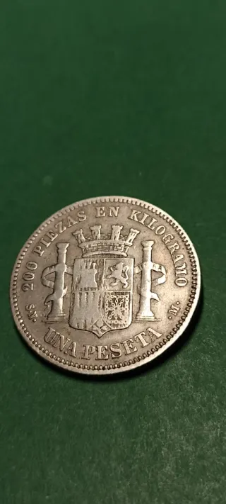 Peseta 1870 Plata