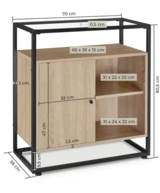 Mueble recibidor metal y madera