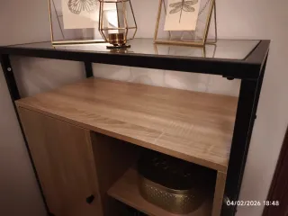 Mueble recibidor metal y madera