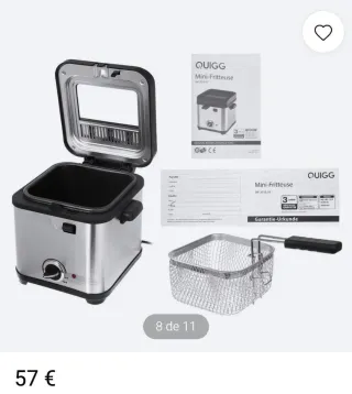 Mini freidora 900W 1.5L sin estrenar