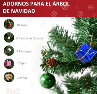 Árbol de Navidad Verde con Adornos