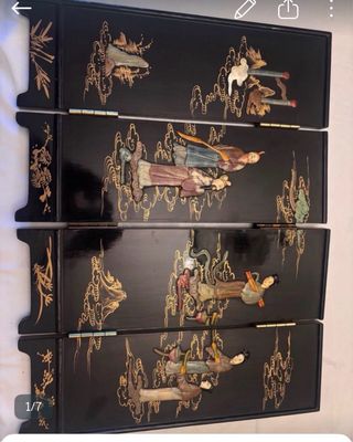 Biombo oriental vintage 4 paneles